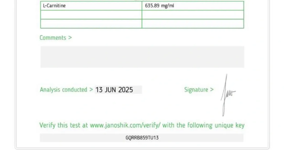 l carnitine 600mg/ml